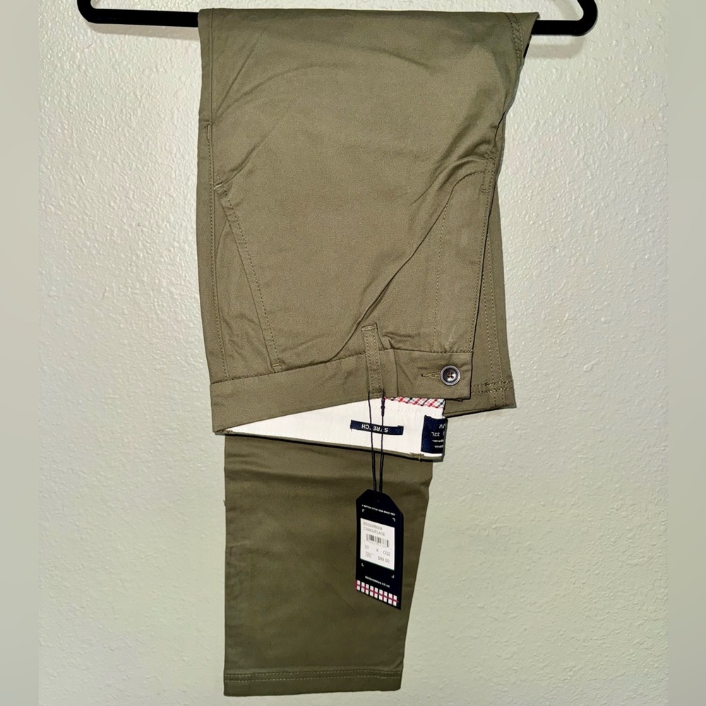 Ben Sherman Men’s Slim Fit Stretch Pants 33x32 | Army Green | NWT | Dress Pants